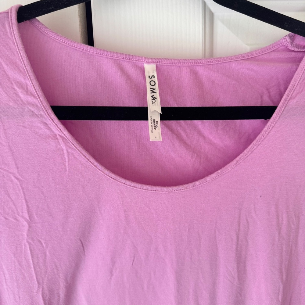 Soma Cool Pajama Top Womens Large Purple Scoop Neck Short Sleeve Sleep Tee - Picture 3 of 3